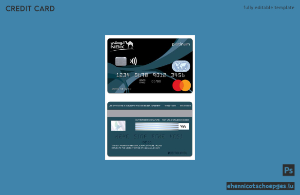 Beispielvorschau der Kuwait NBK Bank Privilege Banking Platinum Mastercard Kreditkarte